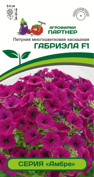 Партнер Петуния серия "Амбре" ГАБРИЭЛА F1 /многоцветковая каскадная ^(5шт в амп), изображение 0